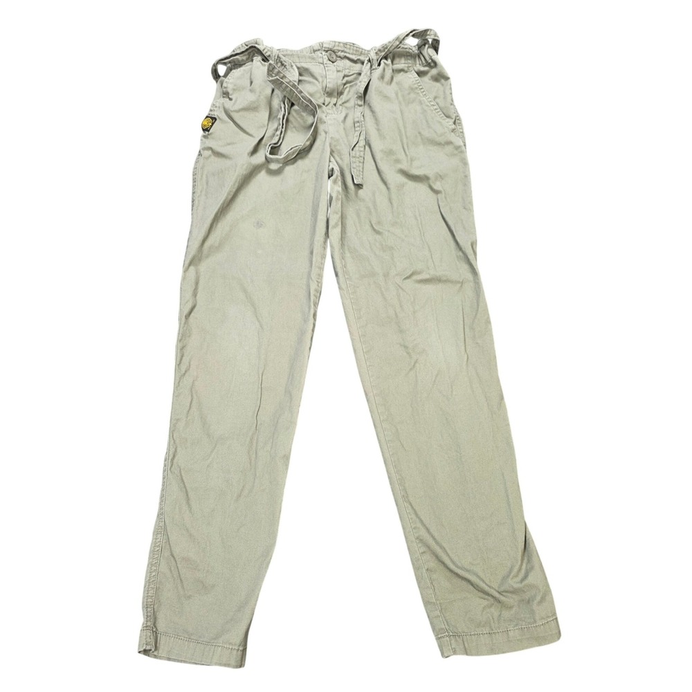Polo Ralph Lauren Paperbag Chino Pants Women's Size 14 Green Cotton Waist Tie